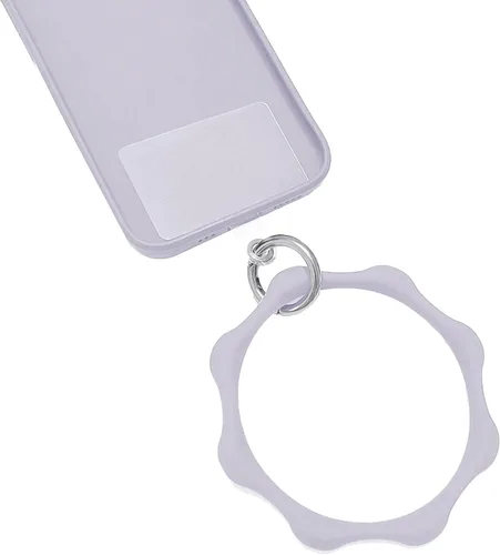 Vista 18 de Correa de silicona con forma de corazón para teléfono, correa de muñeca para teléfono celular con soporte para llaves, universal compatible