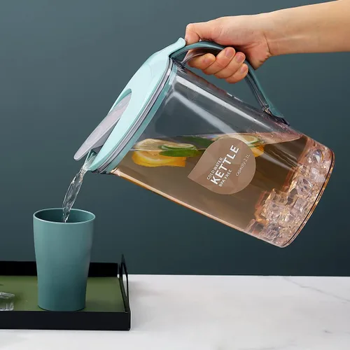 Vista 6 de Berglander Jarra de agua para puerta de refrigerador con tapa, perfecta para hacer té, jugo y bebidas frías, jarra de agua de 71 onzas hecha de PET