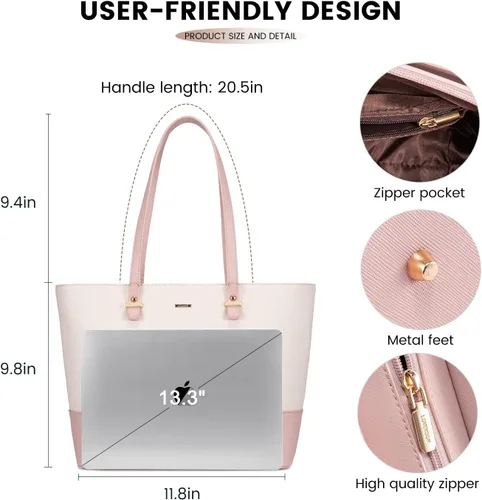 Vista 3 de LOVEVOOK Bolso de mano para mujer, bolso de hombro con asa superior, con bolsillo externo