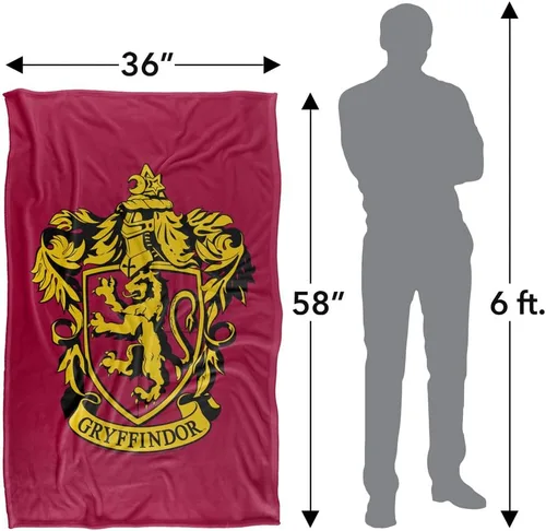 Vista 5 de Harry Potter Gryffindor Crest - Manta de tacto sedoso súper suave, 36 x 58 pulgadas