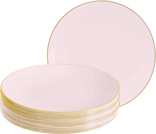 Vista 11 de LUXE PARTY NYC - Juego de 30 platos de plástico para vajilla Desechables 7.5 pulgadas Plato de ensalada Aperitivo Postre Artículos