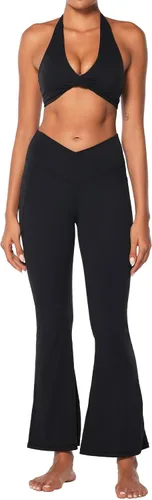 Vista 5 de Sunzel Leggings acampanados, pantalones deportivos y cruzados para yoga, con control de abdomen, cintura alta y piernas anchas