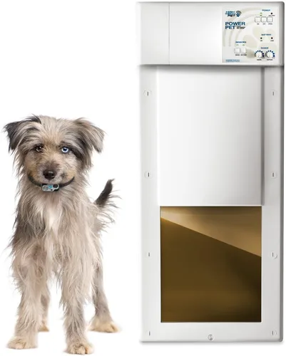 Vista 17 de Puerta electrónica para mascotas High Tech Pet , L, Blanco Montaje en puerta