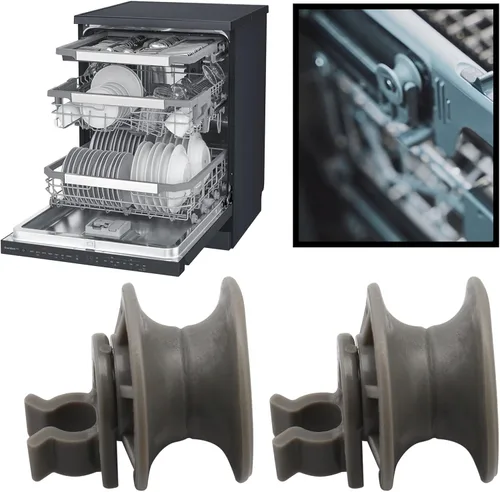 Vista 2 de Create idea Ruedas de rodillo superior para escurridor de platos 4581DD3002A compatibles con LG LDF6920BB LDF6920ST Lavavajillas Asamblea piezas