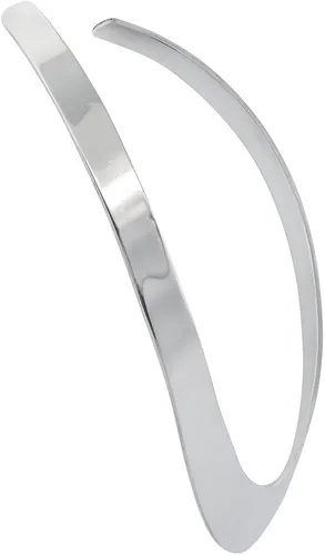 Vista 2 de Plata de ley Gargantilla Collar Collar Forma Ovalada hecho a mano 1116inch Amplio