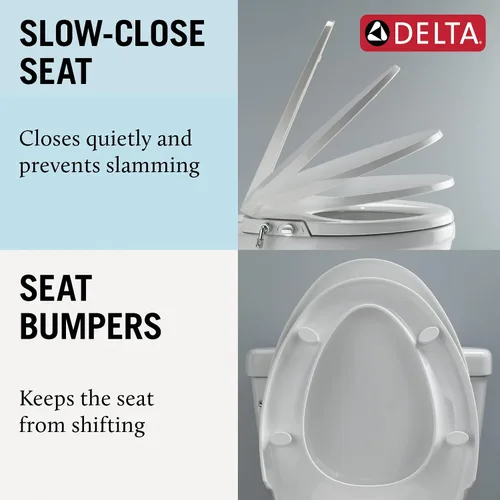 Vista 5 de Delta 833004 Asiento de bidé alargado de cierre suave con varilla de autolimpieza de control manual - Blanco