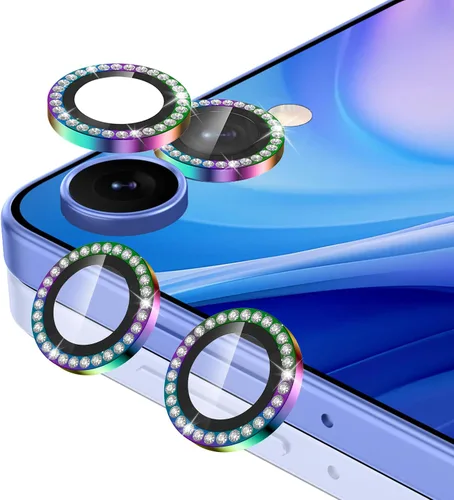 Vista 84 de Casetego Protector de lente de cámara para Galaxy Z Fold 8, [Diseño de purpurina mejorado], [Fuerte adherencia], lente de vidrio templado 9H negro