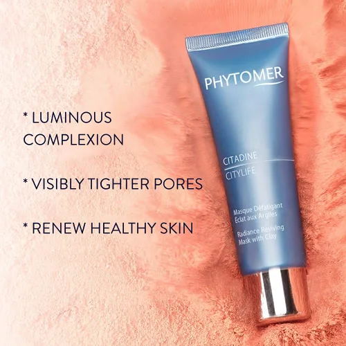 Vista 4 de Phytomer Citylife - Máscara facial de arcilla reafirmante Máscara facial de arcilla blanca y roja 100% natural Renueva la piel sana Reduce
