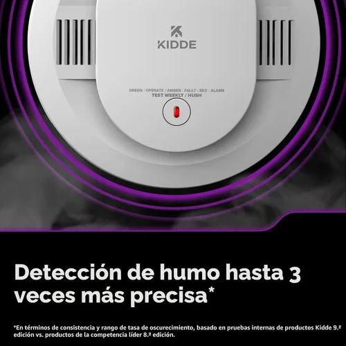 Vista 5 de Kidde Detector inteligente de humo y monóxido de carbono habilitado por la aplicación Kidde con cableado, respaldo de batería AA, alertas de voz
