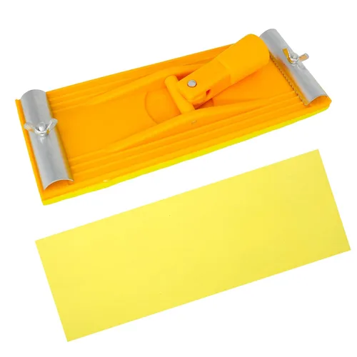 Vista 7 de Lijadora de mano, soporte para papel de lija con mango de esponja, bloque de lijado manual manual de 7 x 3.5 pulgadas para paneles de yeso, madera