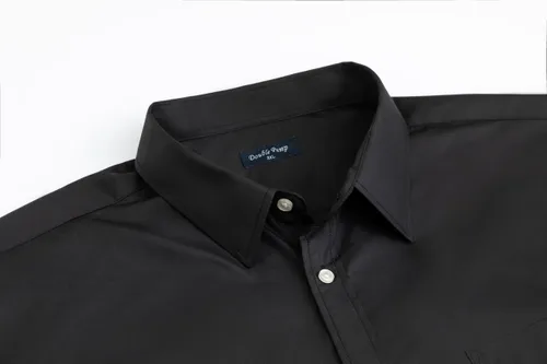 Vista 3 de Double Pump Camisas de vestir grandes y altas para hombre, de manga larga, casuales, de negocios, con botones, de talla XXL (T) a 6XL (T)