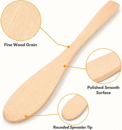 Vista 7 de Gadpiparty 20 esparcidores, cuchillo de mantequilla, cuchara de relleno de bola de masa de madera, cuchara multiusos para relleno de Wonton, queso