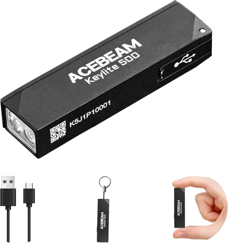 Vista 12 de ACEBEAM Keylite - Linterna de 500 lúmenes altos, luz EDC de bolsillo plano Linterna ultracompacta con LED duales, 6 modos, pequeña mini luz
