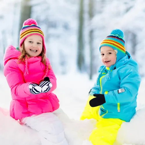 Vista 5 de ONESING 5 pares de manoplas para niños pequeños guantes de invierno negros para niñas y niños - Manoplas cálidas para recién nacidos