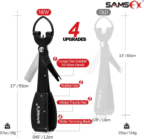 Vista 4 de SAMSFX Herramienta para atar nudos de pesca, pinzas de pesca con mosca multifuncionales con retractor, hilo de pesca Knot Tyer, nudos de uñas
