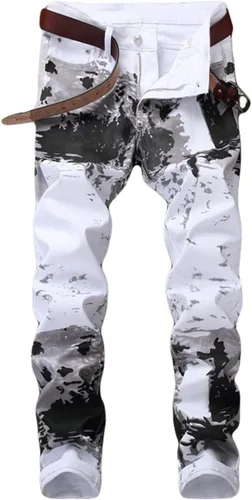 Vista 21 de Enrica Pantalones vaqueros estampados casuales para hombre