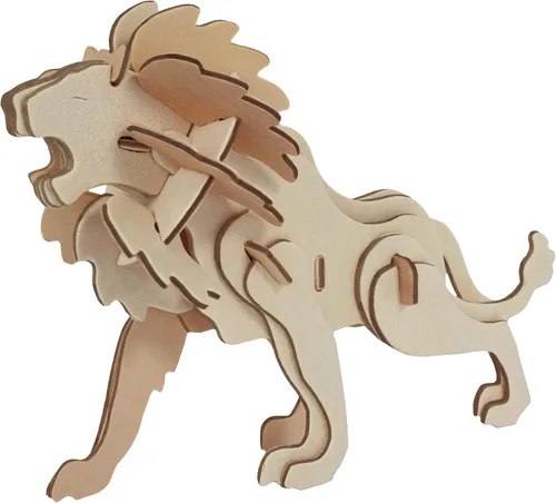 Vista 20 de Rompecabezas de madera Eco 3D de Deluxebase. Kit de manualidades de rompecabezas 3D con temática animal. Juguetes de animales de safari de madera