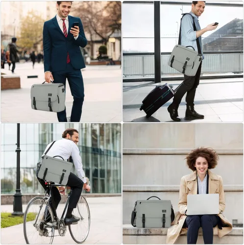 Vista 60 de MATEIN Bolsa tipo mensajero para hombres, mochila escolar para adolescentes, ligera de 17.3 pulgadas, maletín para laptop grande, bolsa cruzada