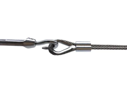 Vista 3 de 50 unidades de dedales de acero inoxidable M3 para cuerda de alambre de 1/8 pulgadas de diámetro