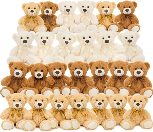 Vista 24 de MorisMos 10 Osos de Peluche a Granel para Baby Shower, Osos de Peluche Lindos de 14 Pulgadas Animales de Peluche de Felpa, Pequeños Osos de Peluche
