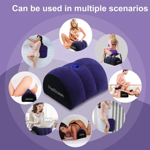 Vista 3 de Juguetes sexuales Consolador Almohada Media Luna Adulto ToyMount para Coupe Sexo Mujeres G SpotPosition Cojín multifuncional InflableSupport Almohada