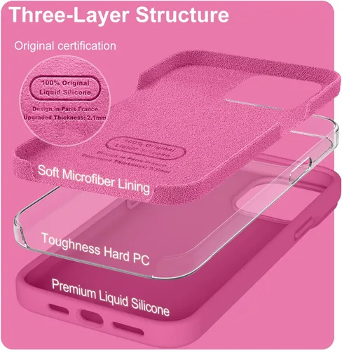 Vista 3 de Funda compatible con iPhone 13 Pro de 6.1 pulgadas, silicona líquida premium con [forro de microfibra suave antiarañazos] Funda protectora de goma