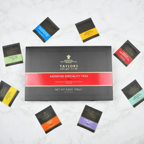 Vista 6 de Taylors of Harrogate Caja variada de té verde, infusiones de hierbas y tés especiales surtidos, 96