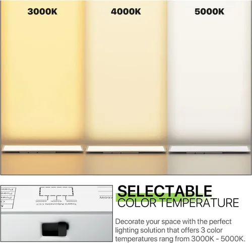 Vista 5 de Magshion Panel de luz LED 1 x 4, luz de techo empotrada regulable 36/40/50W y 3000K/4000K/5000K temperaturas de color seleccionables, lámpara