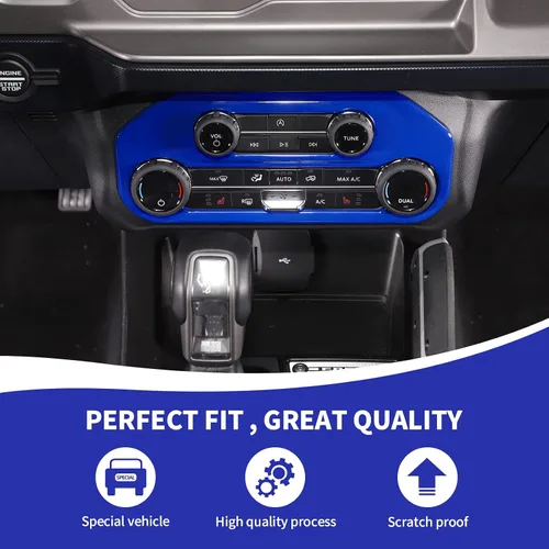Vista 5 de RAZPOY para Bronco Cubierta del Panel del Interruptor de Aire Acondicionado, Moldura del Botón A/C de la Consola Central Compatible con Accesorios