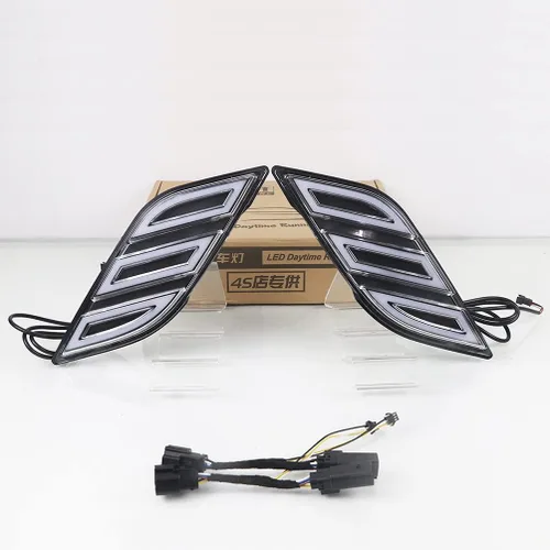 Vista 4 de Luces LED de Marcador Lateral del Parachoques para Ford Raptor F150 2015-2020, Luz de Marcha Diurna Blanca/Ámbar Switchback con Señal de Giro