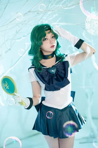 Vista 4 de JWKCOS - Disfraz de marinero de luna Neptuno Michiru Kaiou disfraz de cosplay SuperS