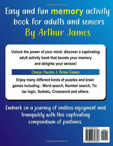 Vista 2 de Easy and Fun Memory Activity Book for Adults and Seniors 220+ relaxing puzzles and brain exercises to help with cognitive abilities -suitable for