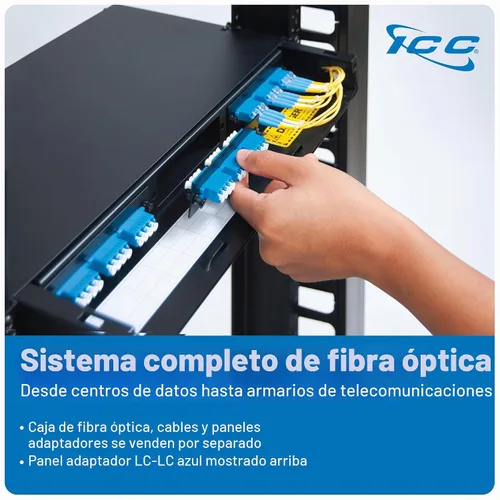 Vista 4 de ICC LGX - Panel en blanco compatible - Placa de relleno a presión para panel de conexión de fibra, cubierta antipolvo para puertos no utilizados