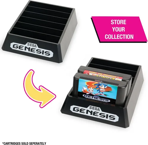 Vista 5 de Console Heroes SEGA Genesis Supervillain Boss Bundle Display – Includes 4 Villain Figures + Cartridge Storage Tray – Officially Licensed SEGA