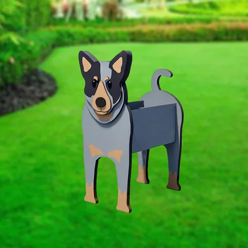 Vista 25 de XOOFMASS Lindas macetas de perro para plantas al aire libre, macetas de madera para perros, macetas en forma de perro, macetas para suculentas