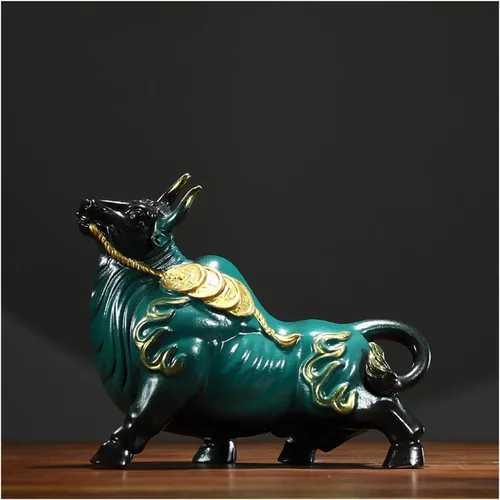 Vista 8 de Escultura de estatua china de feng shui, muebles creativos de la suerte, animales de Feng Shui, Niu Wang, fortuna, Dios de la riqueza, año de buey