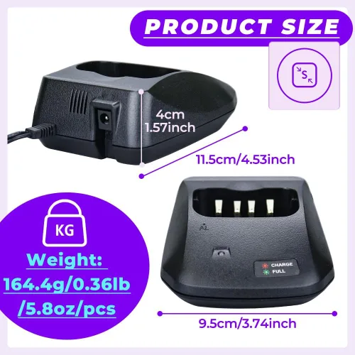 Vista 5 de Cargador de batería 1A17KG-3 para Wouxun KG-1,408.8 lbs-1,452.8 lbs-1,474.9 lbs-1,519.0 lbs-1,541.0 lbs-1,765.9 lbs-UVD1P KG-UV2D KG-UV6D Estación