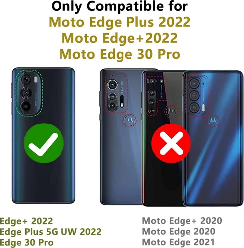 Vista 2 de Funda para Moto Edge Plus 2022/Edge X30/Edge 30 Pro con protector de pantalla, soporte magnético integrado para automóvil, funda protectora para Rojo