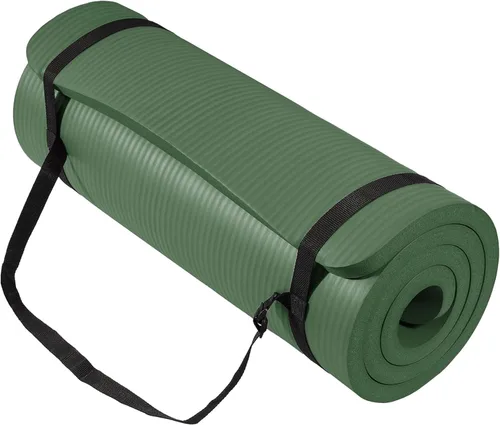 Vista 17 de BalanceFrom Yoga Mat, 1-Inch Extra Thick High Density Exercise Mat, Anti-Tear Exercise Yoga Mat with Carrying Strap, Suitable for Various Yoga