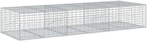 Vista 91 de vidaXL Cesta de gavión con tapa, 39.4 x 19.7 x 39.4 pulgadas, hierro galvanizado rectangular, resistente a la intemperie, montaje sin herramientas