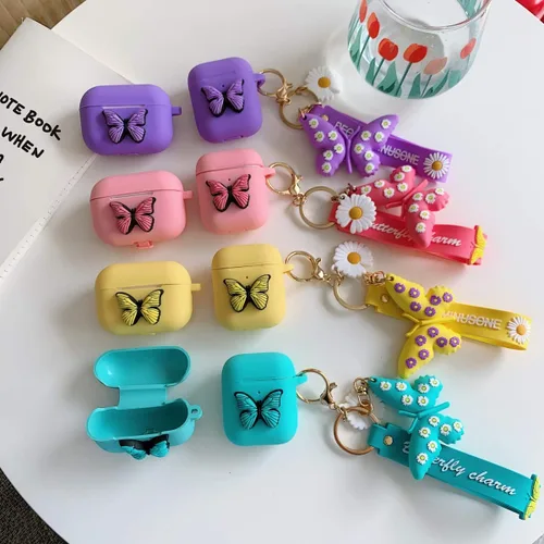 Vista 6 de Funda para Airpods Pro (mariposa amarilla)