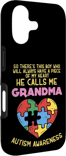 Vista 3 de Grandma Autism Awareness Austistic Boy Piece My Heart Case for iPhone 17