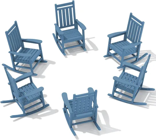 Vista 67 de SEWALL Mecedora de polietileno de alta densidad para adultos, mecedora de gran tamaño para exteriores, para patio, porche, Aruba