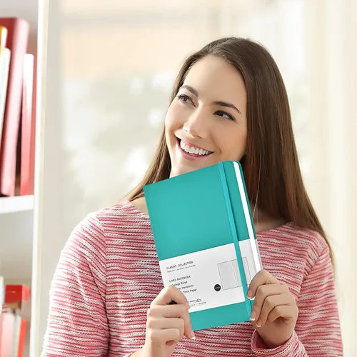 Vista 7 de Coopay 24 paquete de cuadernos de diario A5 a granel, 160 páginas, papel grueso de 100GSM, 21 x 14 cm tapa dura con líneas de cuero para escribir