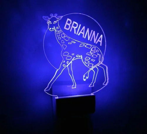 Vista 9 de Luz nocturna de jirafa con diseño de animales, multicolor, con enchufe LED, ultra delgada, suave al tacto, con sensor inteligente de atardecer a