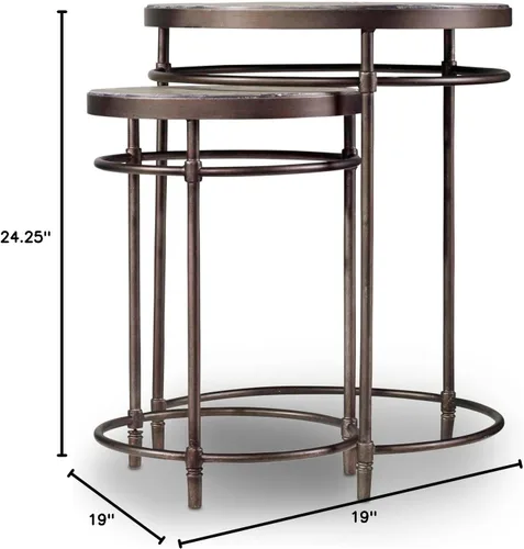 Vista 2 de Hooker Furniture Saint Armand - Juego de mesa anidable (2 piezas, madera clara)