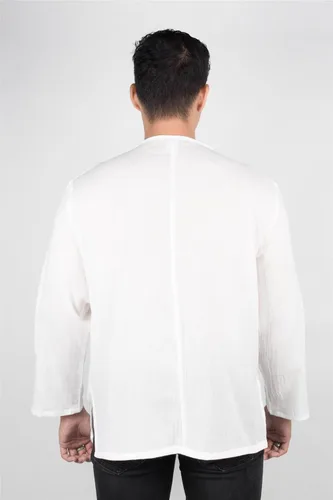 Vista 4 de Lofbaz - Camisa para hombre, 100 % algodón, cuello en V, camisa playera o estilo yoga