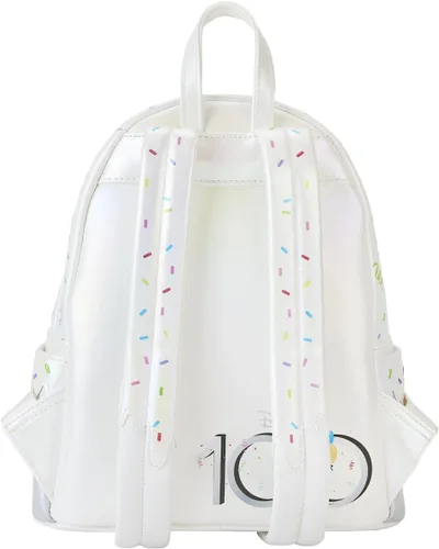 Vista 4 de Loungefly Disney 100 Celebration Cake Mini Mochila Mochilas Disney, Blanco, Moderno