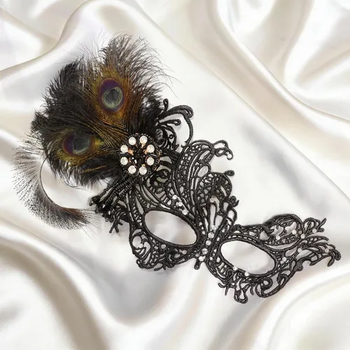 Vista 4 de JISEN Máscara de mascarada para mujer, máscara veneciana de Mardi Gras para carnaval, fiesta de cosplay