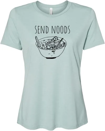 Vista 27 de Cute Women's Screen Printed Crew Neck Tee, Shirts With Sayings, Dusty Blue or Olive